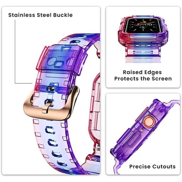 NotoCity for Apple Watch Band Clear 38 mm 40mm with Case, Replacement Strap main image 4
